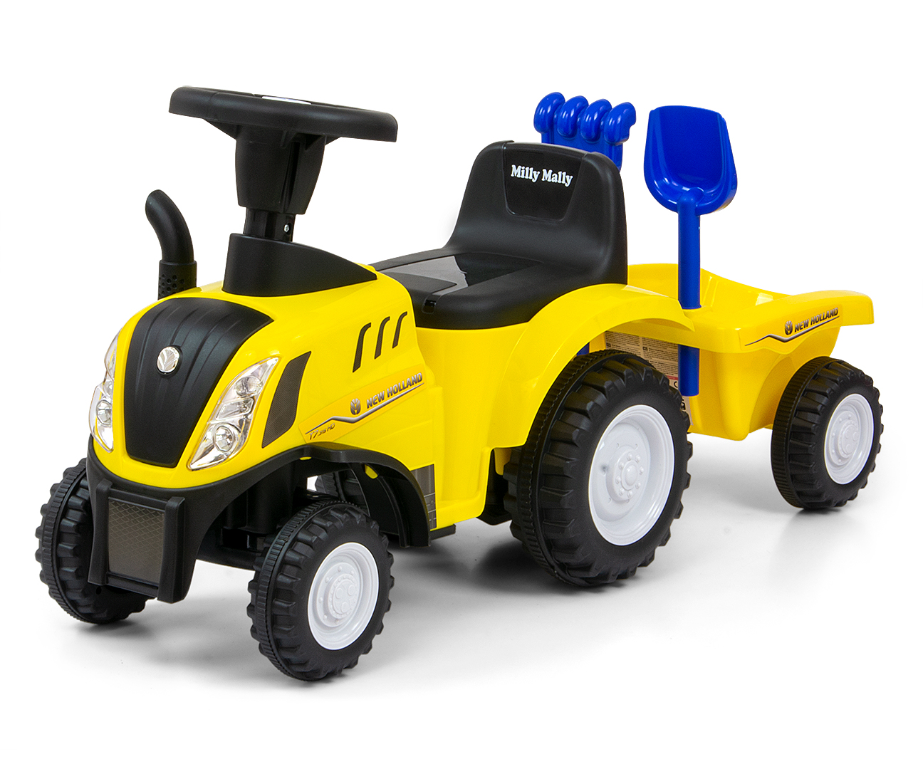 Jeździk New Holland T7 traktor z przyczepką grabki łopatka jeździk autko