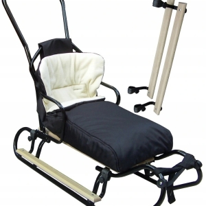 POLSKIE SANKI +OPARCIE +PCHACZ (długość 105 cm) +ŚPIWOREK +PODNÓŻKI