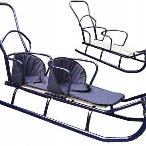 PODWÓJNE SANKI TANDEM +PCHACZ+ GRUBE MATERACE+PASY